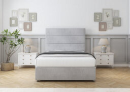 "Comfort Rosa Silver Naples Divan Bed Base No Drawers - 26"" Strutted  4'6 Double" - thumbnail 1