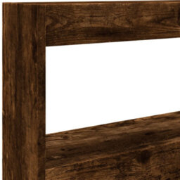 Berkfield Headboard Cabinet With Led Smoked Oak 120X17X102 Cm - thumbnail 9