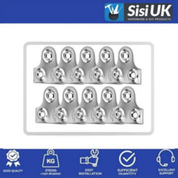 Sisi UK 38mm Chrome Picture Hanging Plates 10 Pack Strong Flat Frame Wall Brackets For Mirror Photo Canvas Mounting Unslotted - thumbnail 5