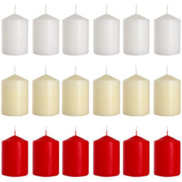 "SolaDirect Set Of 6 Pillar Candles, Votive Candles, Decorative Household Candles - Up To 66 Hours - 15 X 7 Cm / 6 X 2.75"" (Ivory, Matt)" - thumbnail 7