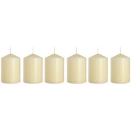 "SolaDirect Set Of 6 Pillar Candles, Votive Candles, Decorative Household Candles - Up To 66 Hours - 15 X 7 Cm / 6 X 2.75"" (Ivory, Matt)" - thumbnail 8
