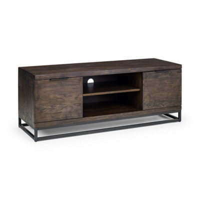 Oakham Premium Kelbrook Tv Unit In Dark Oak And Metal - image 1
