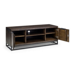 Oakham Premium Kelbrook Tv Unit In Dark Oak And Metal - thumbnail 2