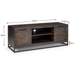 Oakham Premium Kelbrook Tv Unit In Dark Oak And Metal - thumbnail 7