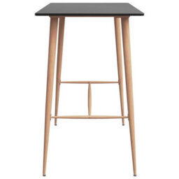 Berkfield Modern 5 Piece Bar Set Black And Grey - thumbnail 4