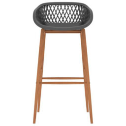 Berkfield Modern 5 Piece Bar Set Black And Grey - thumbnail 8
