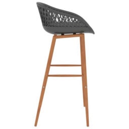 Berkfield Modern 5 Piece Bar Set Black And Grey - thumbnail 9