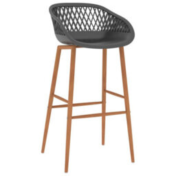 Berkfield Modern 5 Piece Bar Set Black And Grey - thumbnail 7