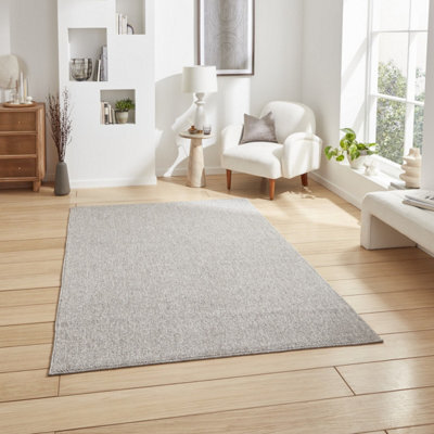 Grey Silver Plain 8mm Thick Rug, Stain-Resistant Anti-Shed Modern Rug For Bedroom, Living, & Dining Room-120Cm X 170Cm - image 1