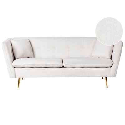 Beliani Sofa 3 Seater Frederica Boucle Off-White - image 1