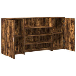 Berkfield Reception Desk Smoked Oak 200X50X103.5 Cm Engineered Wood - thumbnail 6