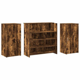 Berkfield Reception Desk Smoked Oak 200X50X103.5 Cm Engineered Wood - thumbnail 7