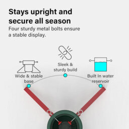Vivo Red/green Real Christmas Tree Stand Base Holder Trees Up To 2.3M Tall 12Cm Trunk 2L Water - thumbnail 4