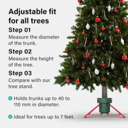 Vivo Red/green Real Christmas Tree Stand Base Holder Trees Up To 2.3M Tall 12Cm Trunk 2L Water - thumbnail 5