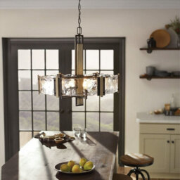 Luminosa Lighting Elstead Aberdeen 6 Light Chandelier Distressed Grey Wood Effect & Old Bronze - thumbnail 2