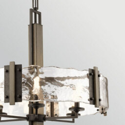 Luminosa Lighting Elstead Aberdeen 6 Light Chandelier Distressed Grey Wood Effect & Old Bronze - thumbnail 5