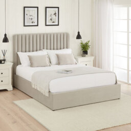 The Furniture Market Savoy Fluted 5Ft King Size Storage Ottoman Bed Grey Velvet Fabric - thumbnail 2