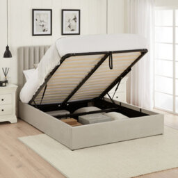 The Furniture Market Savoy Fluted 5Ft King Size Storage Ottoman Bed Grey Velvet Fabric - thumbnail 3