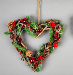 Shatchi 35Cm B/o Led Twig Hanging Heart Red - thumbnail 1