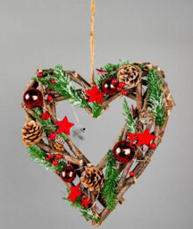 Shatchi 35Cm B/o Led Twig Hanging Heart Red - thumbnail 4