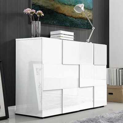 Furniture in Fashion Aspen High Gloss Highboard With 2 Doors In White - image 1