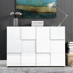 Furniture in Fashion Aspen High Gloss Highboard With 2 Doors In White - thumbnail 2