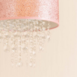 Valuelights Bonita Pair Of Pink Glitter And Jewel Droplet Ceiling Lamp Shades And Bulbs - thumbnail 3