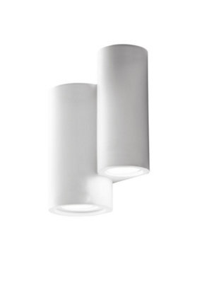 Luminosa Lighting Luminosa Banjie Paintable Plaster Wall Lamp White, Gu10