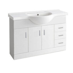 Sundaze 1200mm Gloss White Vanity Basin Unit Bathroom Sink Storage Furniture - thumbnail 2