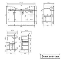 Sundaze 1200mm Gloss White Vanity Basin Unit Bathroom Sink Storage Furniture - thumbnail 4
