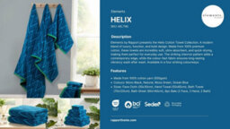 Rapport Home Helix Pure Cotton Face Towel Ocean Blue - thumbnail 3