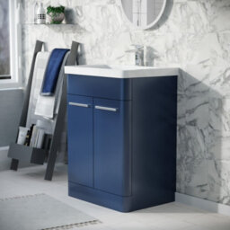 Nes Home 600mm Freestanding Vanity Unit Cabinet And Wash Basin Royal Blue - thumbnail 3