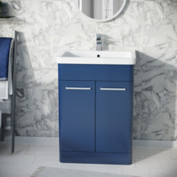 Nes Home 600mm Freestanding Vanity Unit Cabinet And Wash Basin Royal Blue - thumbnail 2