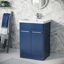 Nes Home 600mm Freestanding Vanity Unit Cabinet And Wash Basin Royal Blue - thumbnail 1