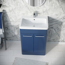 Nes Home 600mm Freestanding Vanity Unit Cabinet And Wash Basin Royal Blue - thumbnail 5