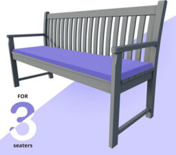 istyle mode 3 Seater Garden Bench Cushion Seatpad Indoor & Outdoor Use - Purple - thumbnail 3