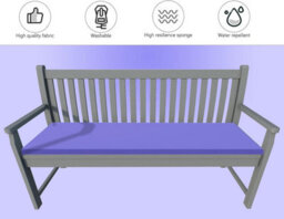 istyle mode 3 Seater Garden Bench Cushion Seatpad Indoor & Outdoor Use - Purple - thumbnail 4