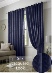 Luxury Living Tivoli Eyelet Ring Top Curtains Navy - thumbnail 2