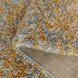 Loomed Super Soft Mottled Tonal Ochre Yellow & Grey Shaggy Runner Rug 60X240Cm - thumbnail 4