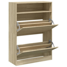 Berkfield Shoe Cabinet With 2 Flip-Drawers Sonoma Oak 80X34X116 Cm - thumbnail 5