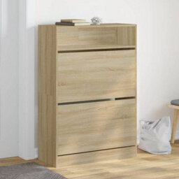 Berkfield Shoe Cabinet With 2 Flip-Drawers Sonoma Oak 80X34X116 Cm - thumbnail 1