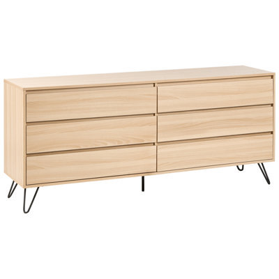 Beliani 6 Drawer Chest Cardigan Light Brown - image 1
