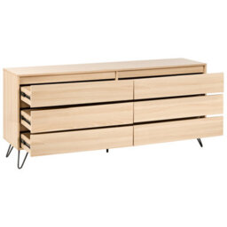 Beliani 6 Drawer Chest Cardigan Light Brown - thumbnail 7