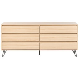 Beliani 6 Drawer Chest Cardigan Light Brown - thumbnail 4
