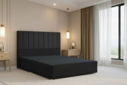 "Nexus Kyoto Plush Divan, Black, 54"" Headboard, No Drawers, Open Coil Mattress, King" - thumbnail 3