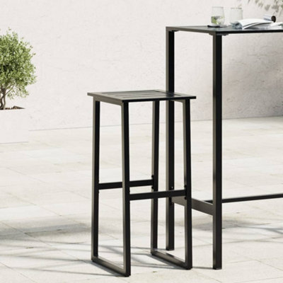 Berkfield Bar Stools 2 Pcs Black 38X38X80 Cm Powder-Coated Steel - image 1