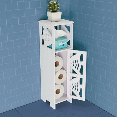 Coopers of Stortford Bathroom Storage Cabinet, Slim 18Cm Design, Water & Mould Resistant, No-Tools Push-Fit Assembly