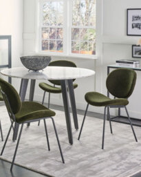 Beliani Set Of 2 Dining Chairs Luana Boucle Dark Green - thumbnail 2