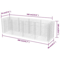 Berkfield Durable Gabion Raised Bed Steel 360X90X100 Cm - thumbnail 6