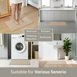 Keplin Non-Slip Microfibre Bath & Toilet Mat 40Cm X 60Cm, Beige - thumbnail 7